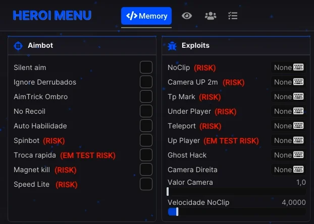 FREE FIRE HEROI MENU ANTI BAN